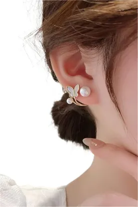 TEEK - Pearl Stud Butterfly Ear Jackets