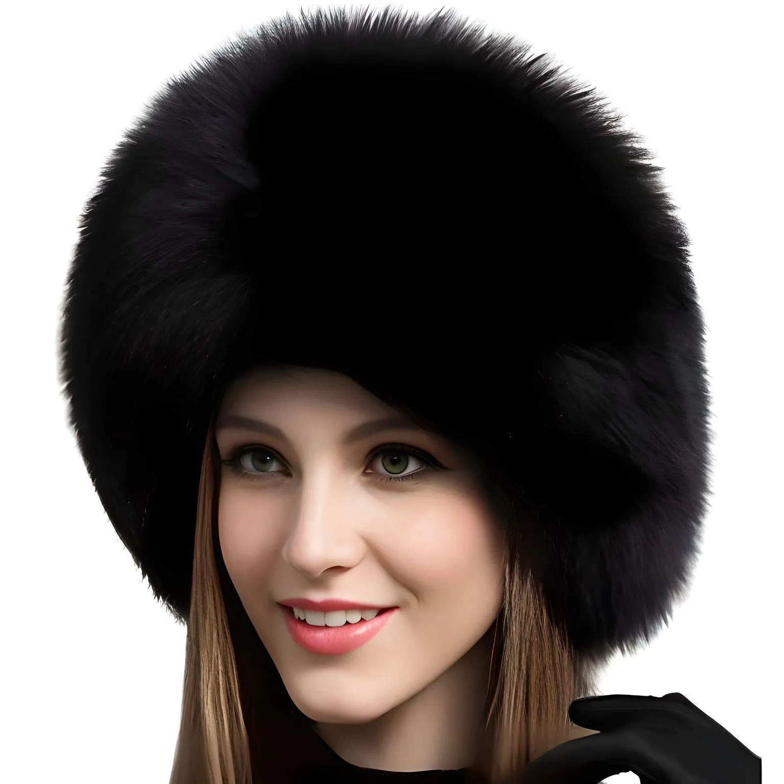 100% Natural Fox Fur Hat Women's Cap Thick Fur Cap Winter Warm Hat Female Fashion For Women Hat With Earmuffs Hat