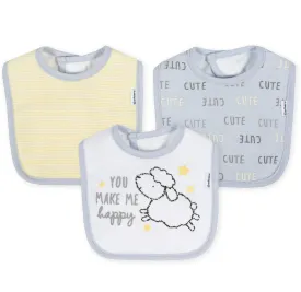 3-Pack Neutral Lamb Terry Bibs