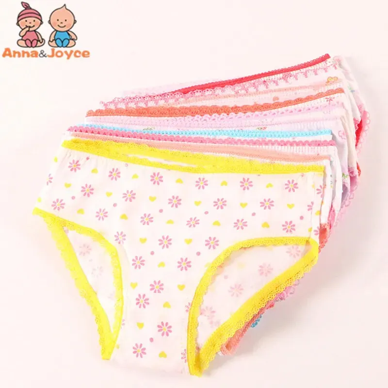 4pcs Girl Panties Kids Underwear Baby Pants Shorts Briefs Cotton Underpants 2-12Years