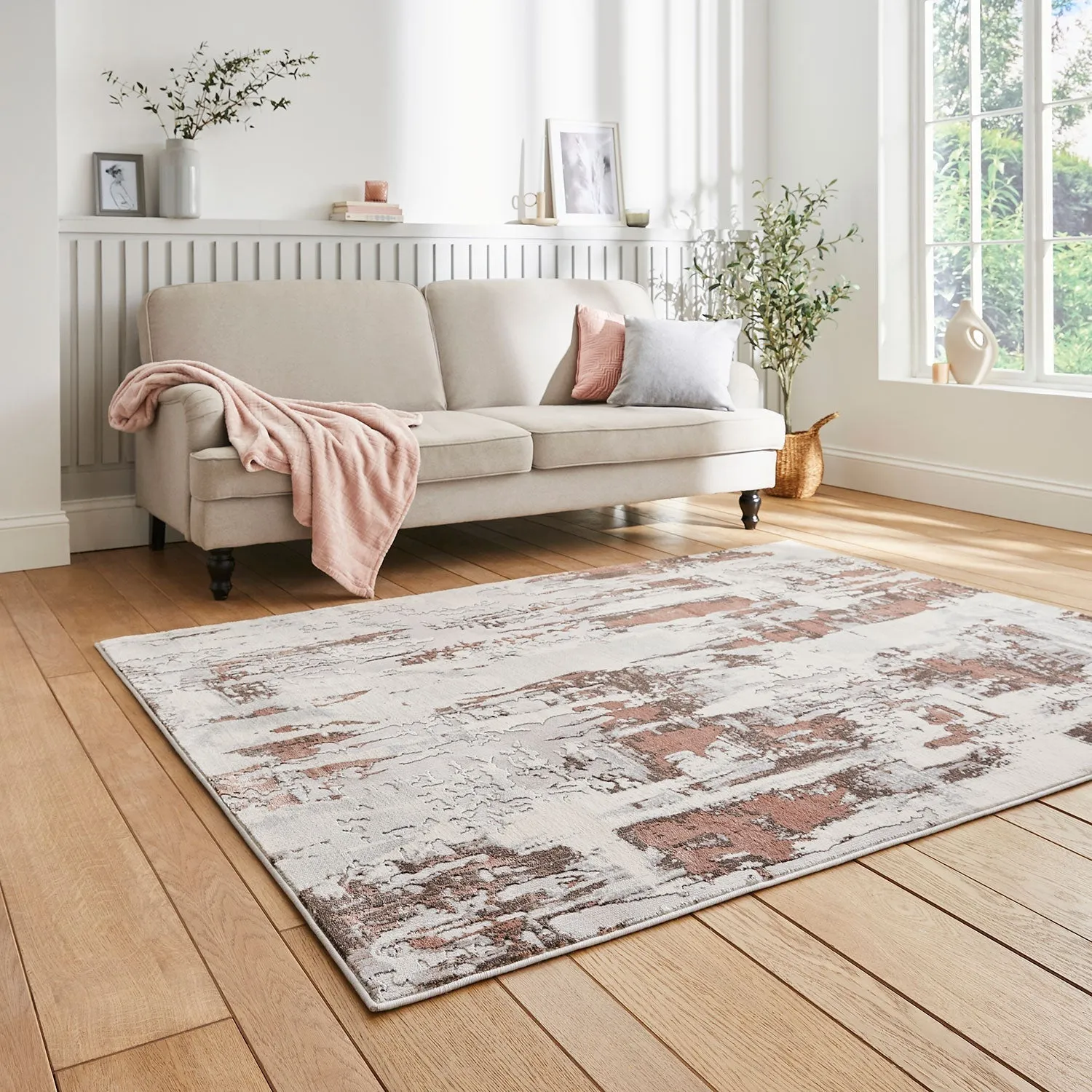 Apollo GR579 Grey/Rose Rug