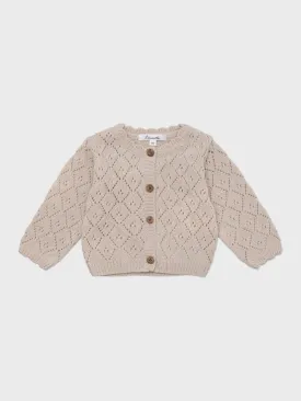 Baby Perry Knit Cardigan Beige