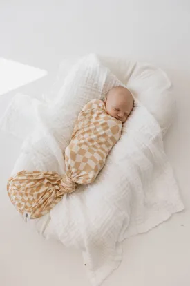 Bamboo Swaddle | Gold Coast Wavy Checker