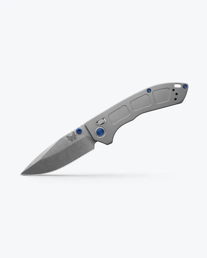 Benchmade Mini Narrows 743 2.98" Satin CPM-20CV Gray Titanium Handles