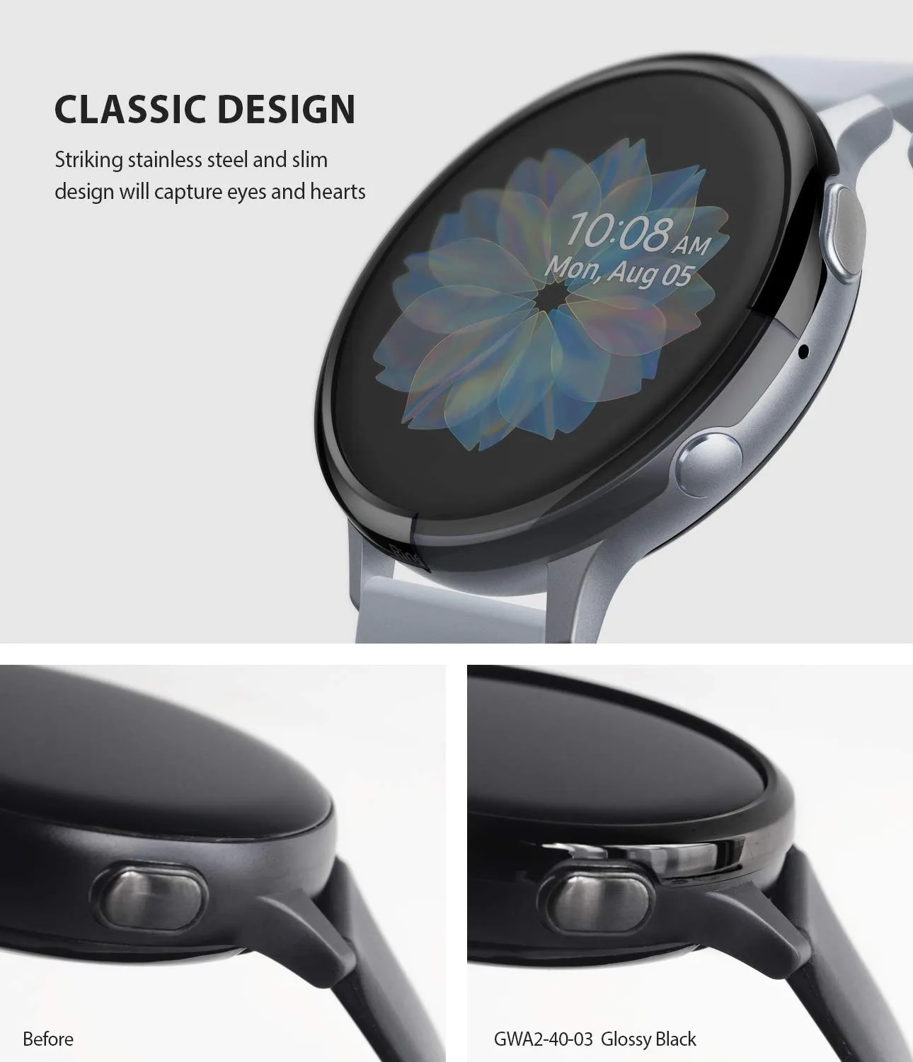 Bezel Styling Cover for Galaxy Watch Active 2 40mm (2019)  [Stainless Steel]