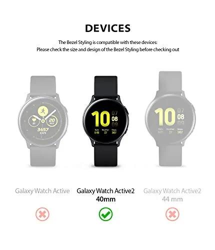 Bezel Styling Cover for Galaxy Watch Active 2 40mm (2019)  [Stainless Steel]