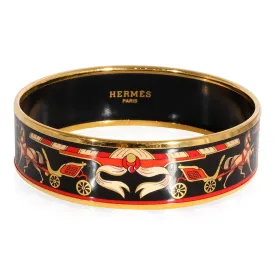 Black Red Horse Carriage Enamel Wide Bracelet 62