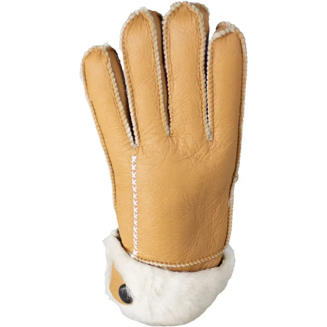 BOL Women's Button Hand Stitched Merino Sheepskin Gloves