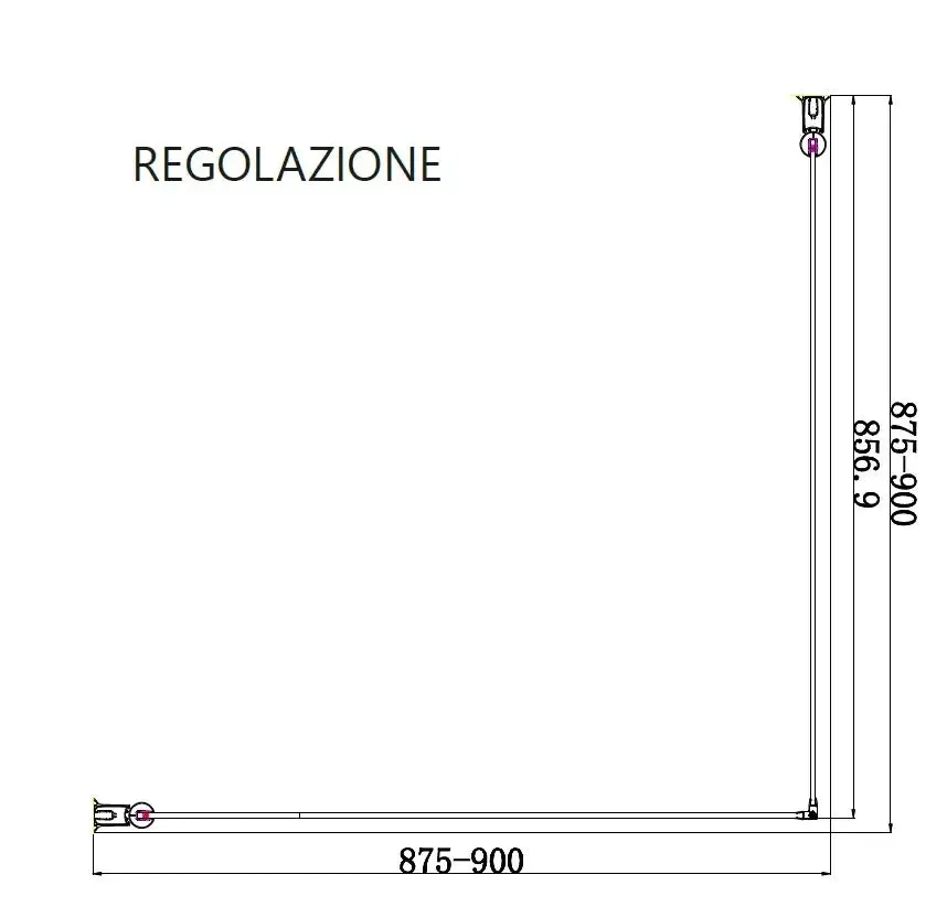 Box Doccia Trasparente H200 Doppia Battente Profili Neri