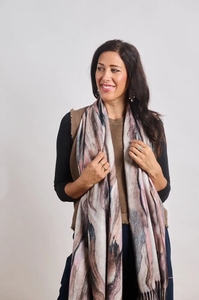 Brown/Grey Pattern Scarf