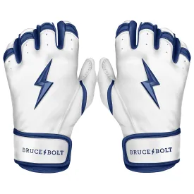 Bruce Bolt Premium Pro Chrome Series Short Cuff Batting Gloves: Navy