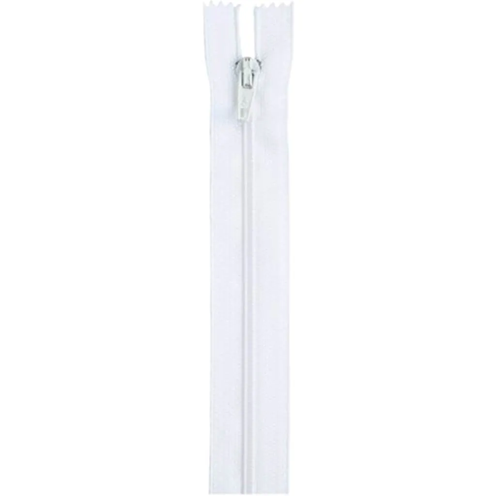 Coats All-Purpose Plastic Zipper 22in White