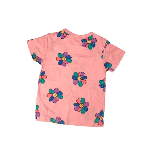 Color Flower Cotton Short-Sleeve Tee