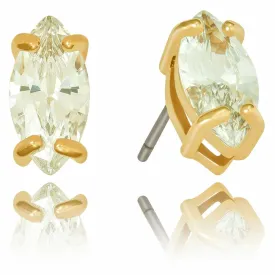 Cubic Zirconia Marquise Stud Earrings