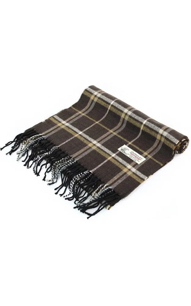 DBS17-4 Brown Plaid Cashmere Feel Scarves 12pcs Pack