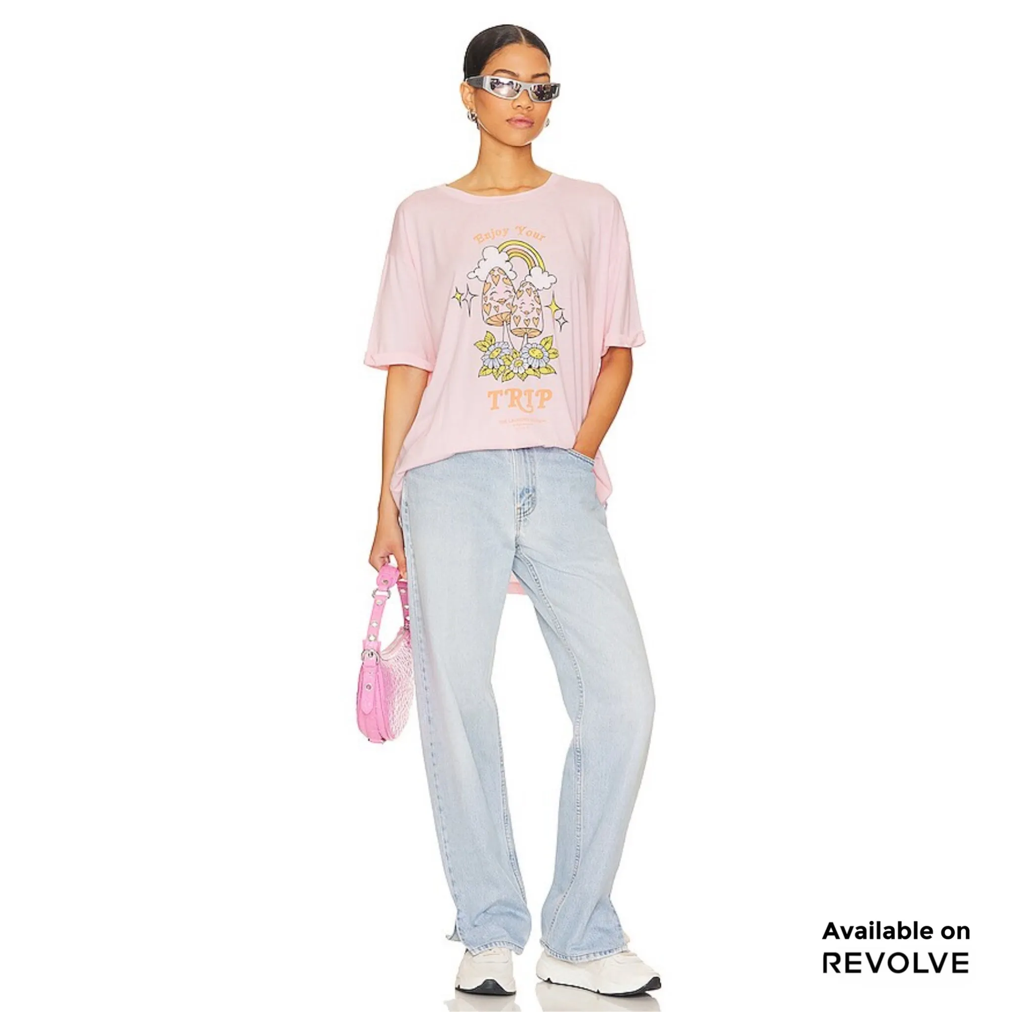 Enjoy Your Trip - Oversized Tee - Blush Pink