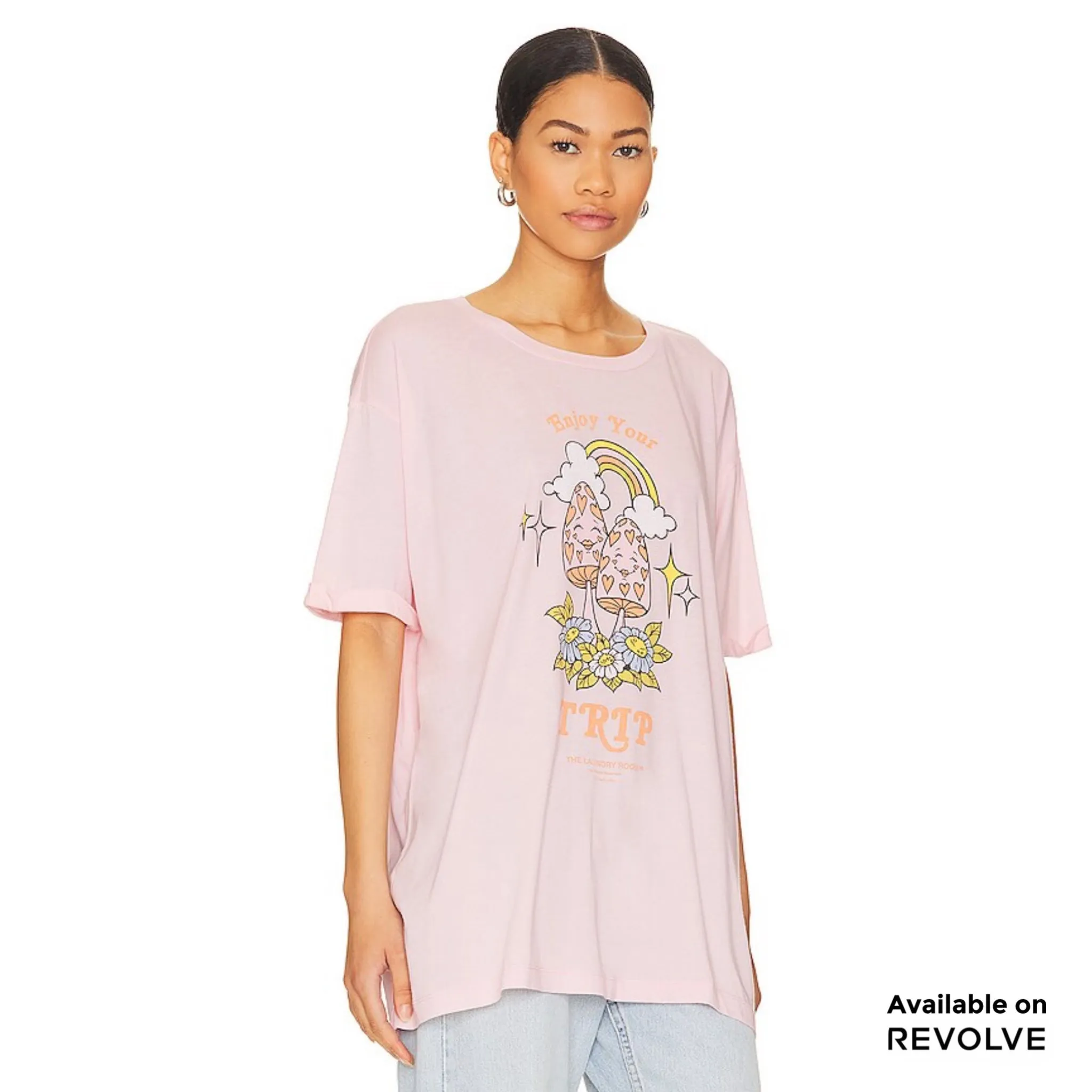 Enjoy Your Trip - Oversized Tee - Blush Pink