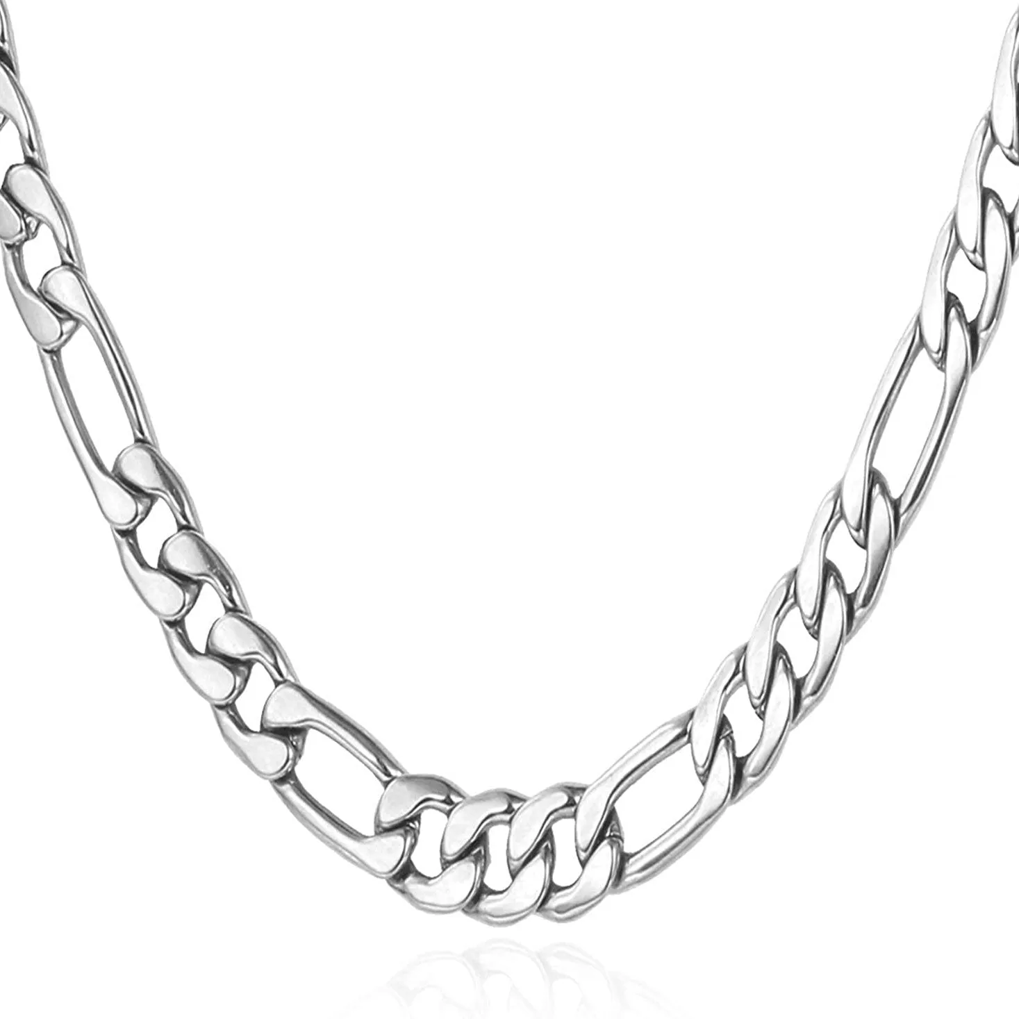 Figaro Stainless Steel 5mm Chain Necklace