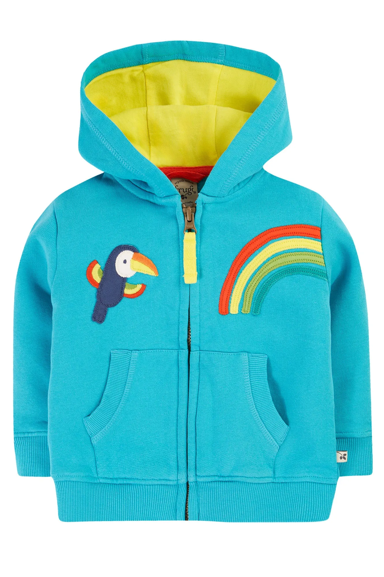 Frugi Little Carbis Hoody Tropical Blue Toucan