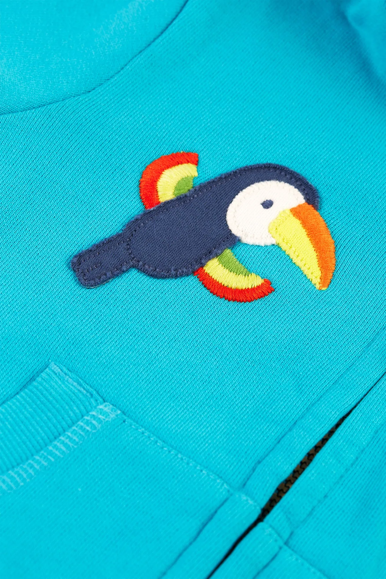 Frugi Little Carbis Hoody Tropical Blue Toucan