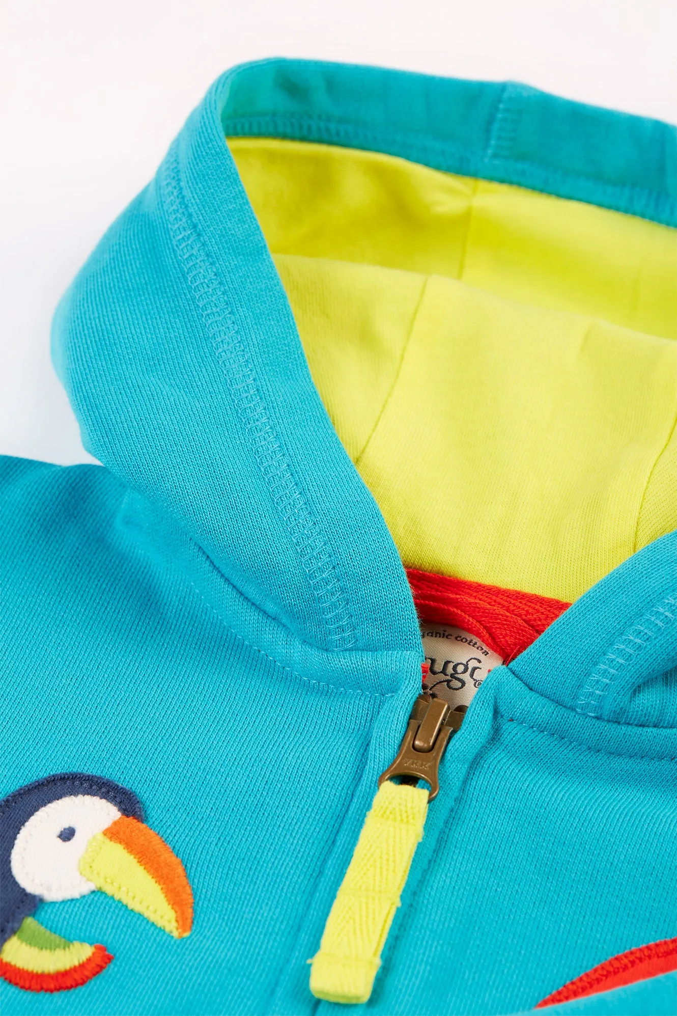 Frugi Little Carbis Hoody Tropical Blue Toucan