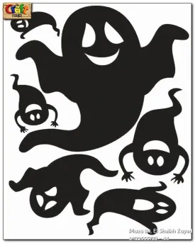 Halloween stickers (black ghosts)