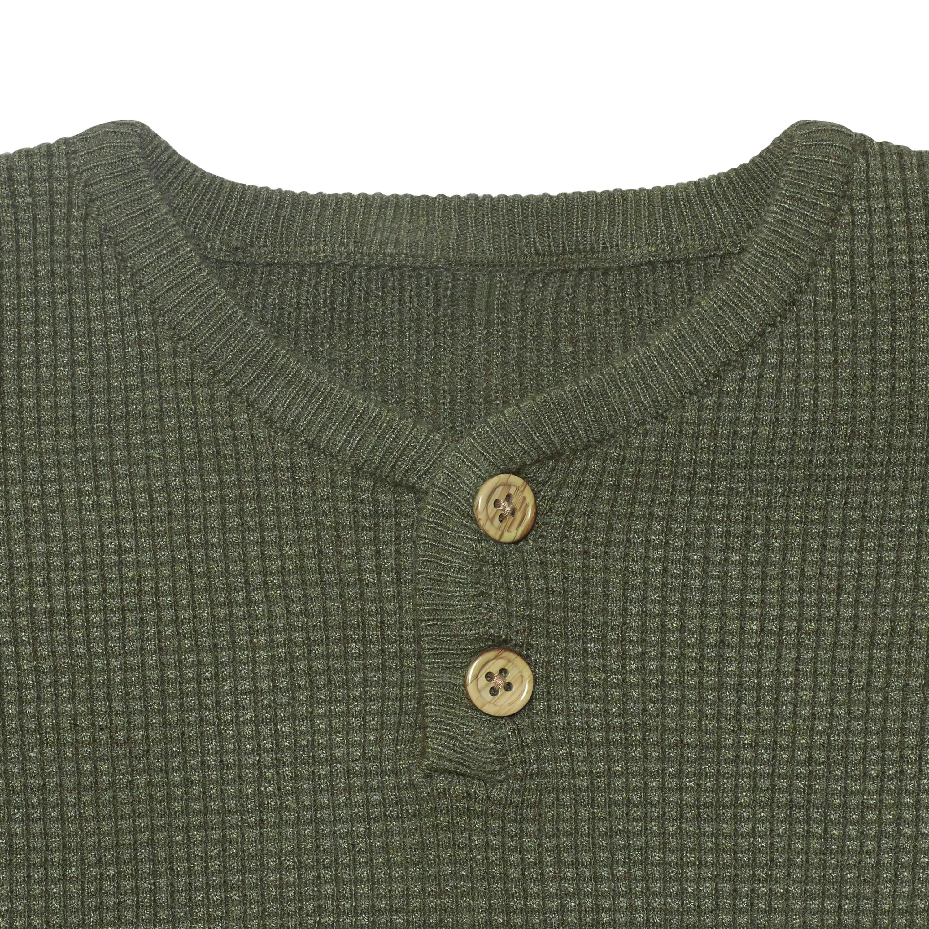 Infant & Toddler Boys Green Henley Sweater