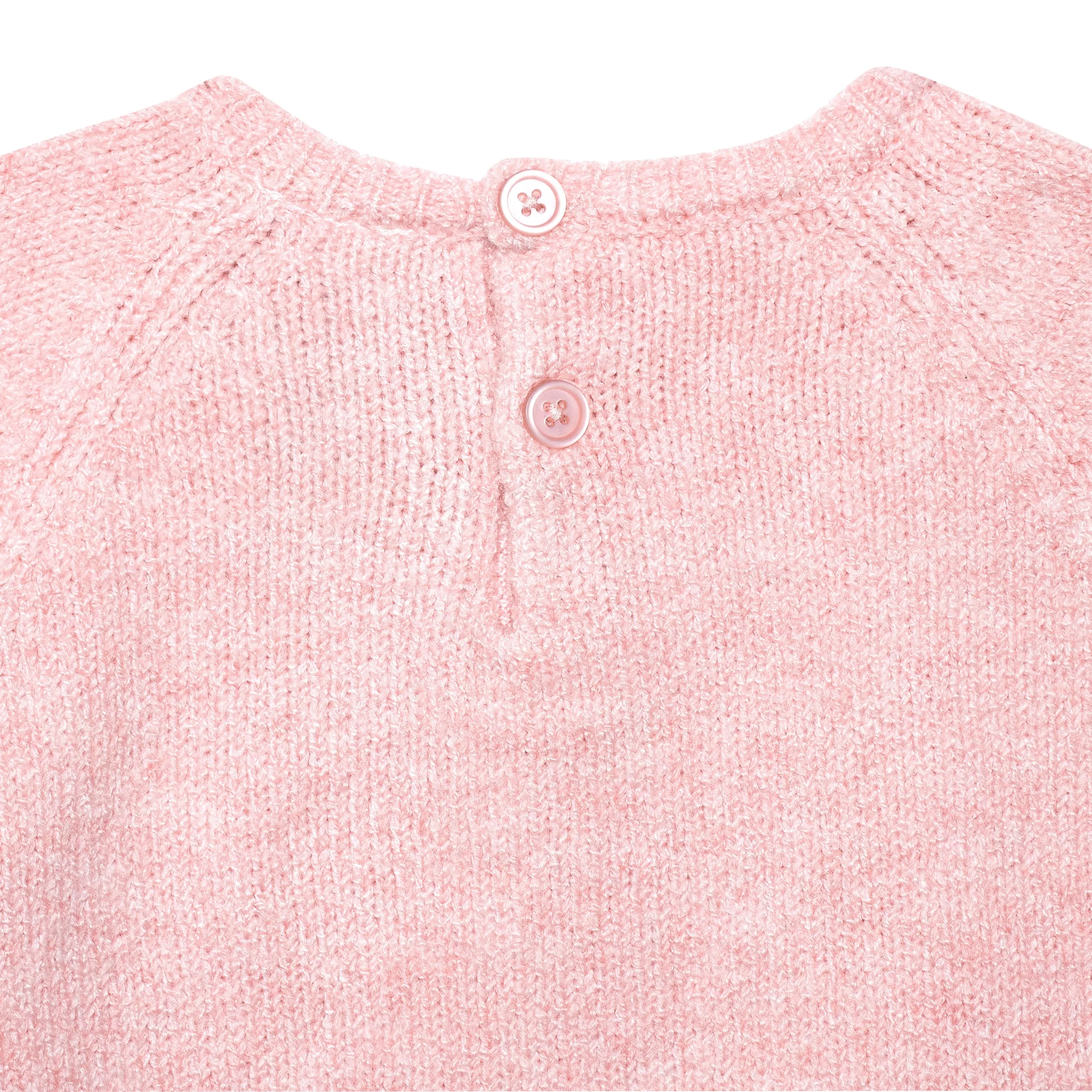 Infant & Toddler Girls Pink Sweater With Tulle Trim