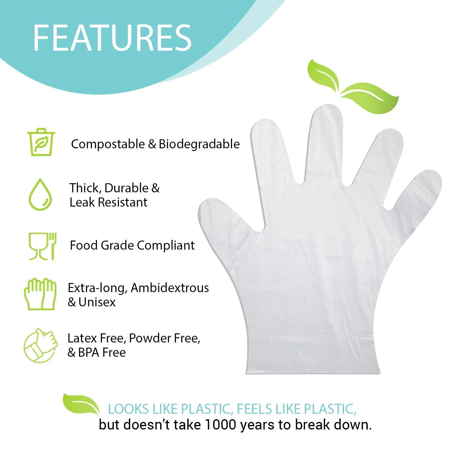 Kids Youth-Size Compostable Gloves (Case of 24 Boxes)