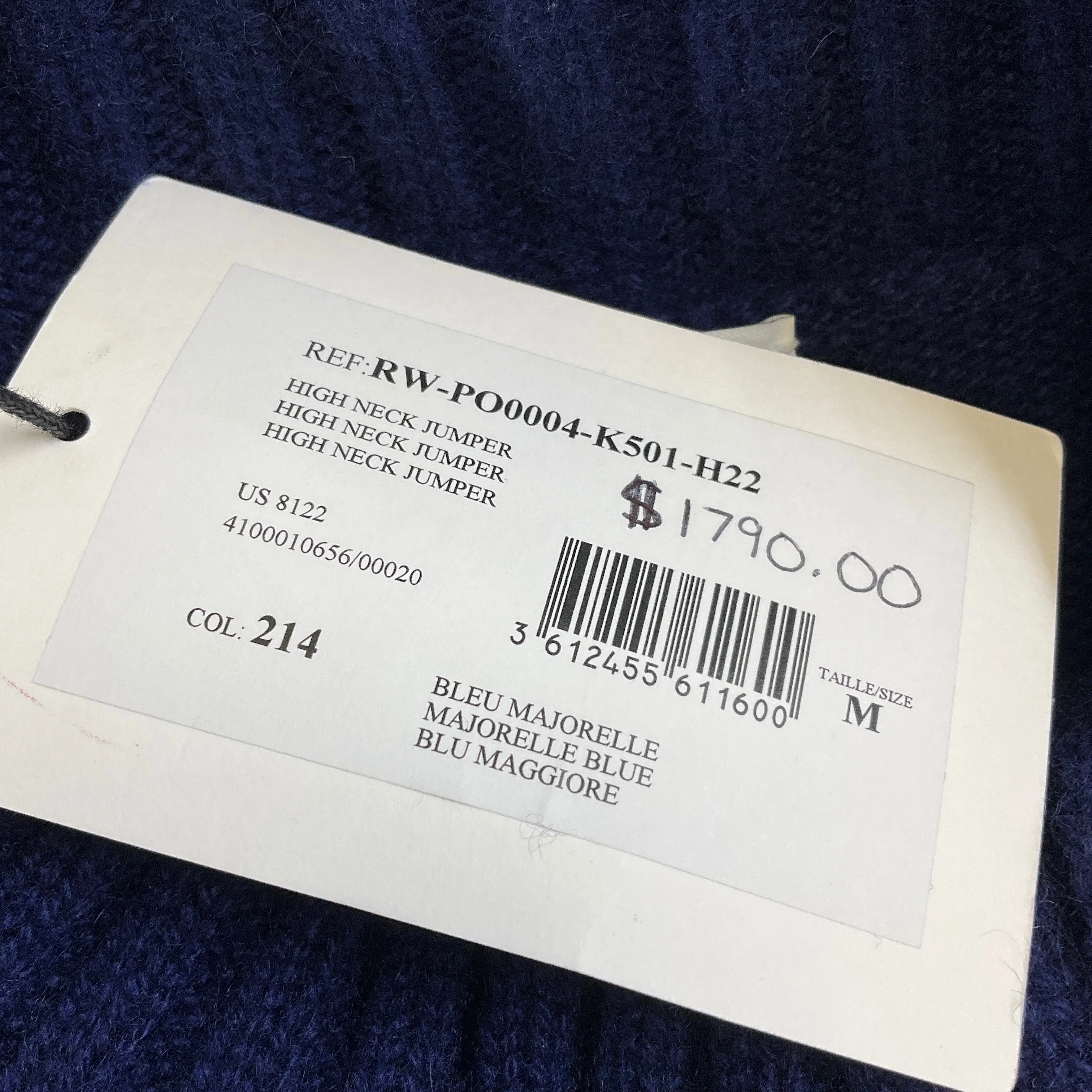 Lanvin Majorelle Blue High Neck Jumper