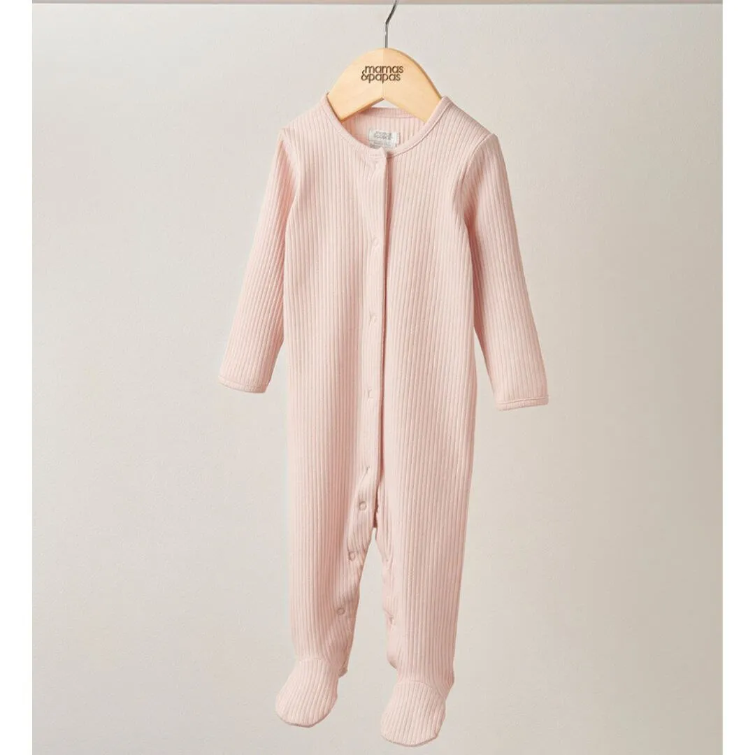 Mamas and Papas Organic Cotton Ribbed Onesie - Pink