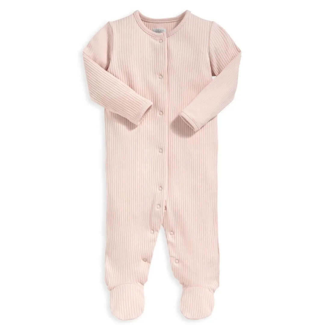 Mamas and Papas Organic Cotton Ribbed Onesie - Pink