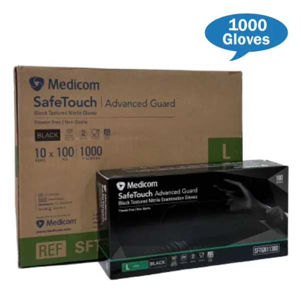 Medicom SafeTouch Advance Guard Black Nitrile Gloves