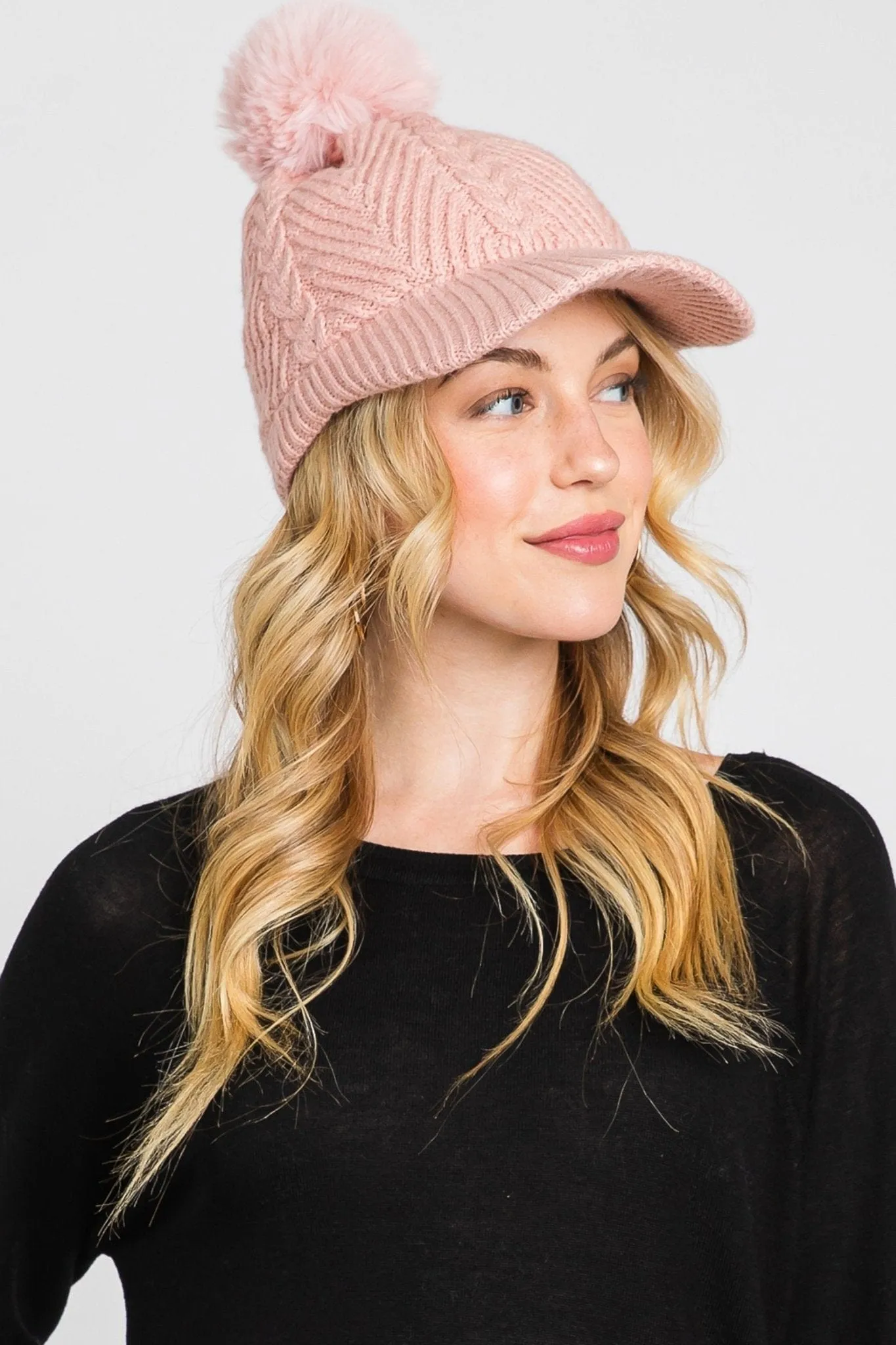 MH0143 Amy Pom Pom Knit Cap