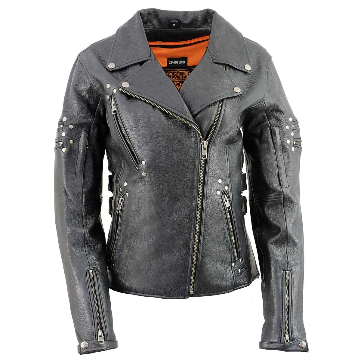 Milwaukee Leather MLL2585 Women's Black Premium Leather Motorcycle