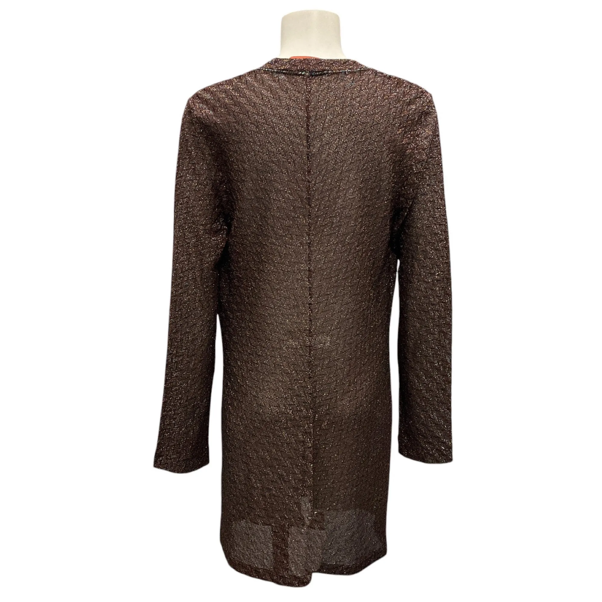 Missoni Bronze Metallic Long Sleeved Knit Cardigan Sweater