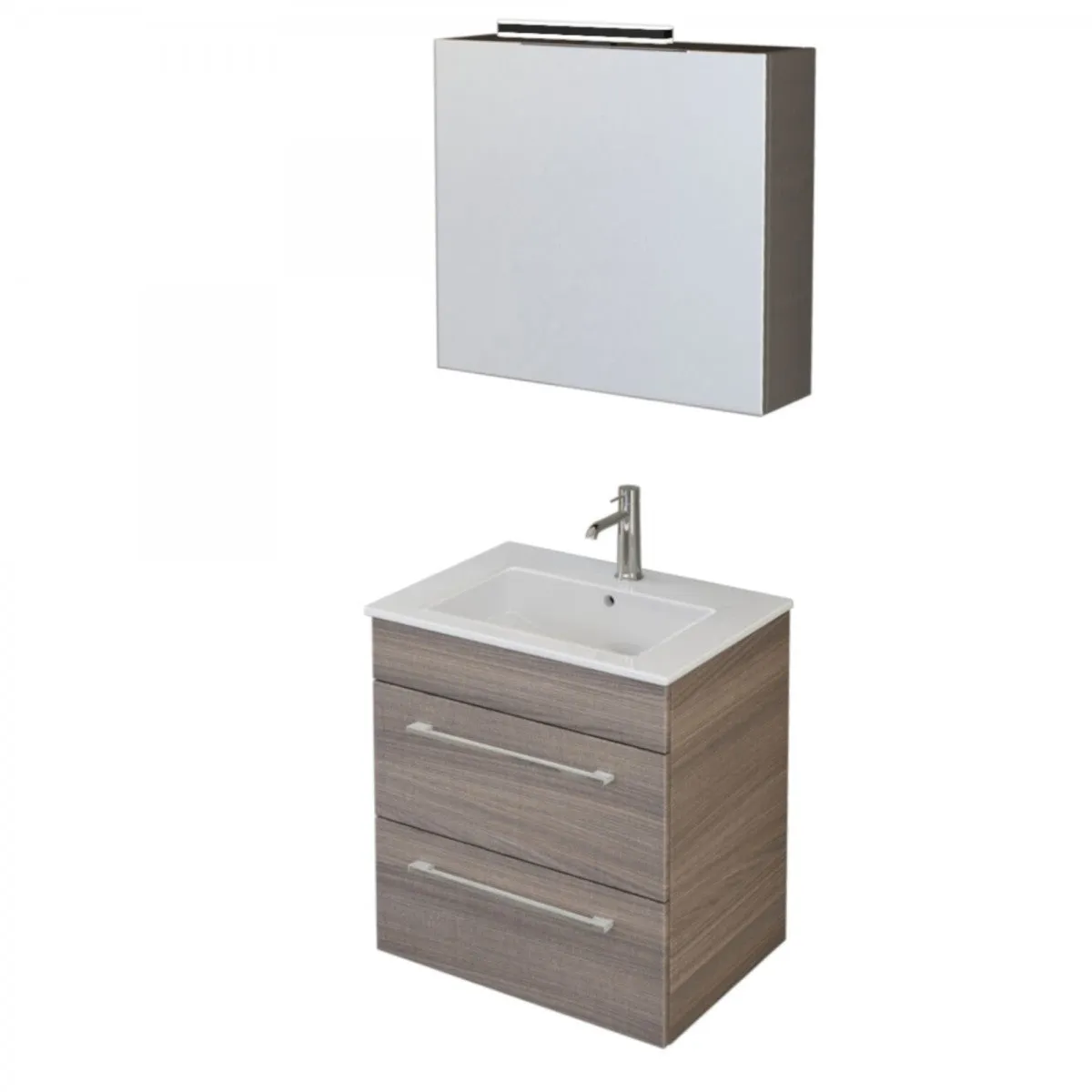 Mobile Bagno Sospeso 55cm Con Specchiera Finitura Olmo FACILE