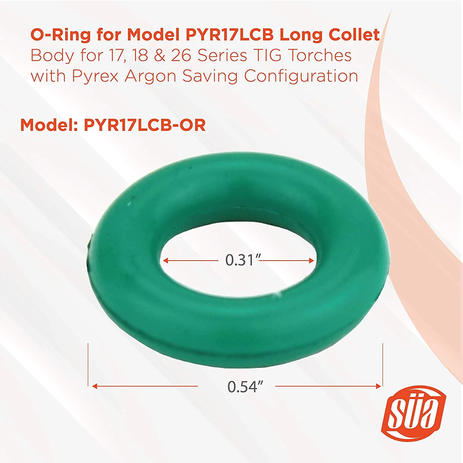 O-Ring for TIG Torches with Fused Quartz Argon-Saving Configuration