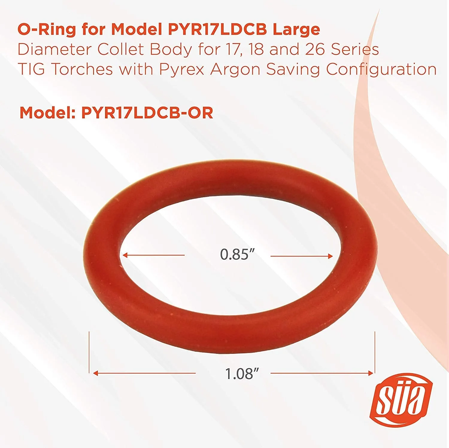 O-Ring for TIG Torches with Fused Quartz Argon-Saving Configuration