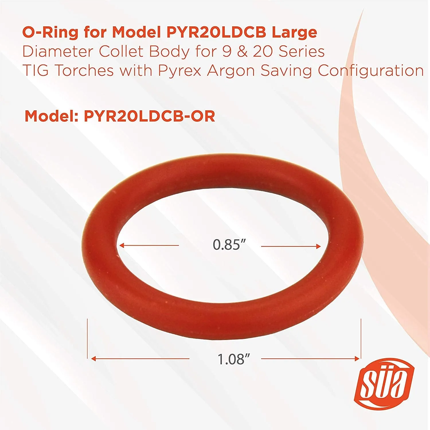 O-Ring for TIG Torches with Fused Quartz Argon-Saving Configuration