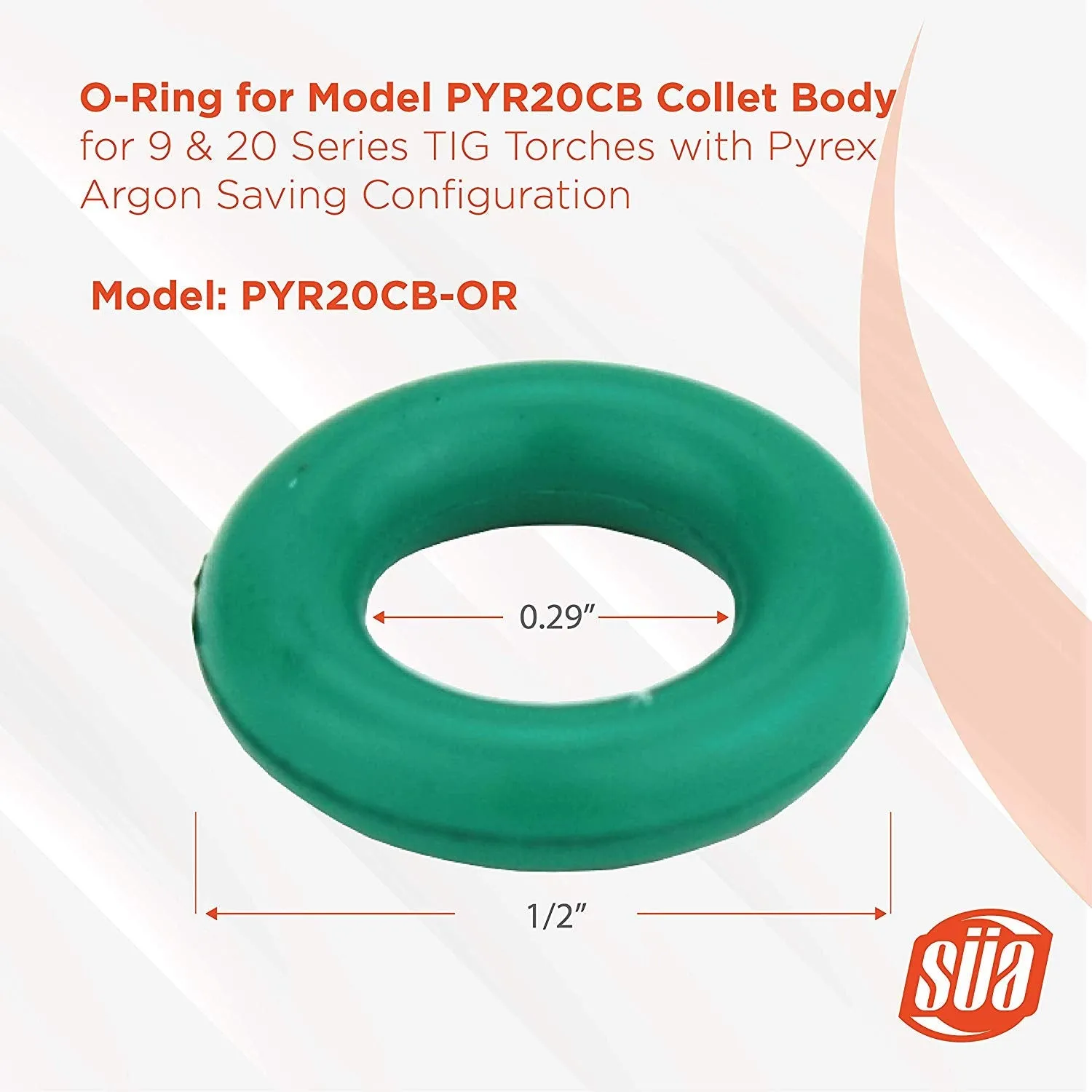 O-Ring for TIG Torches with Fused Quartz Argon-Saving Configuration