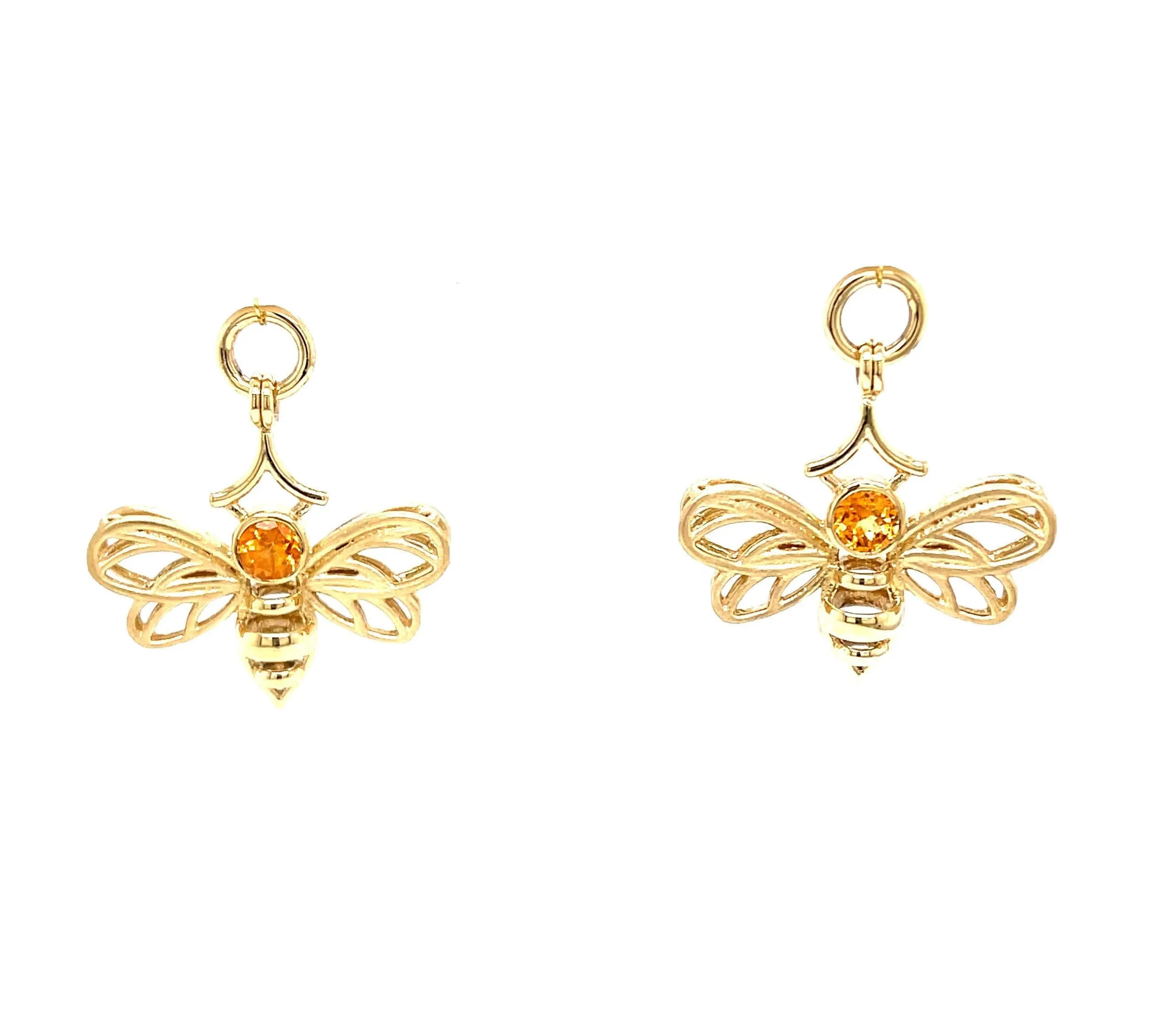 Open Body "Bee" Earring Jackets with Spessartite