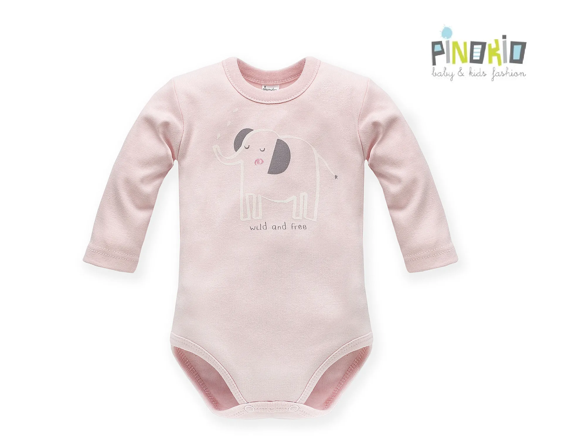 PINOKIO Baby Bodysuit Wild Animals Pink (3-12mths)