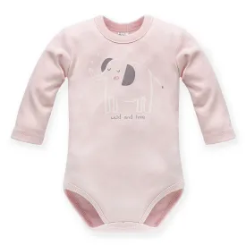 PINOKIO Baby Bodysuit Wild Animals Pink (3-12mths)