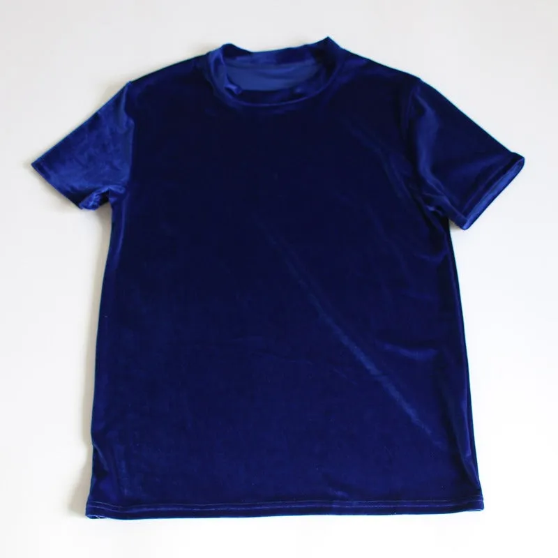 Pre Order:  Velvet Solid Short Sleeve T-Shirt