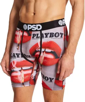 PSD Men's Stretch Elastic Wide Band Boxer Brief - Playboy Bunny Mouth