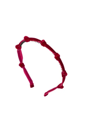 Rosebud Headband - Burgundy Velvet