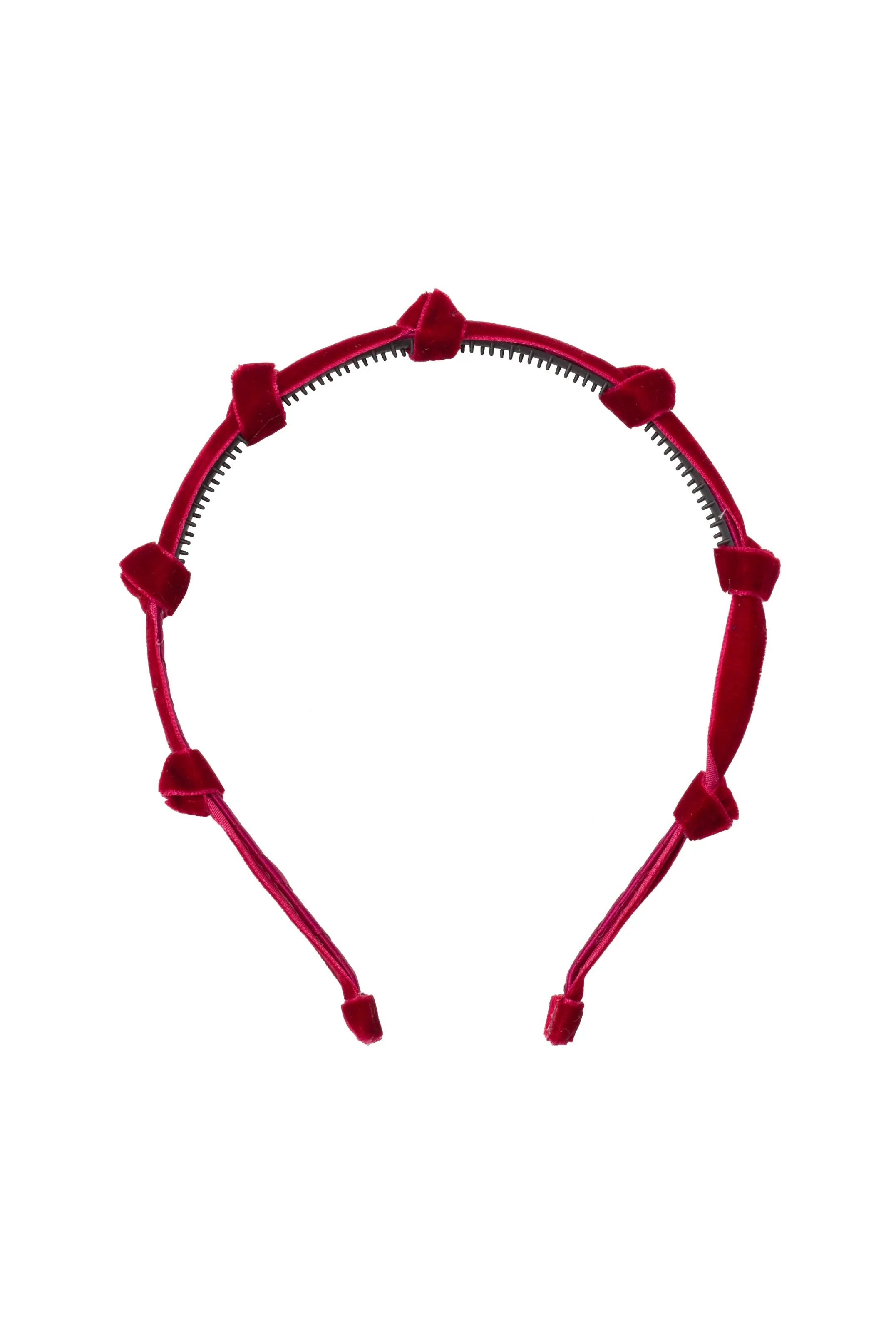 Rosebud Headband - Burgundy Velvet