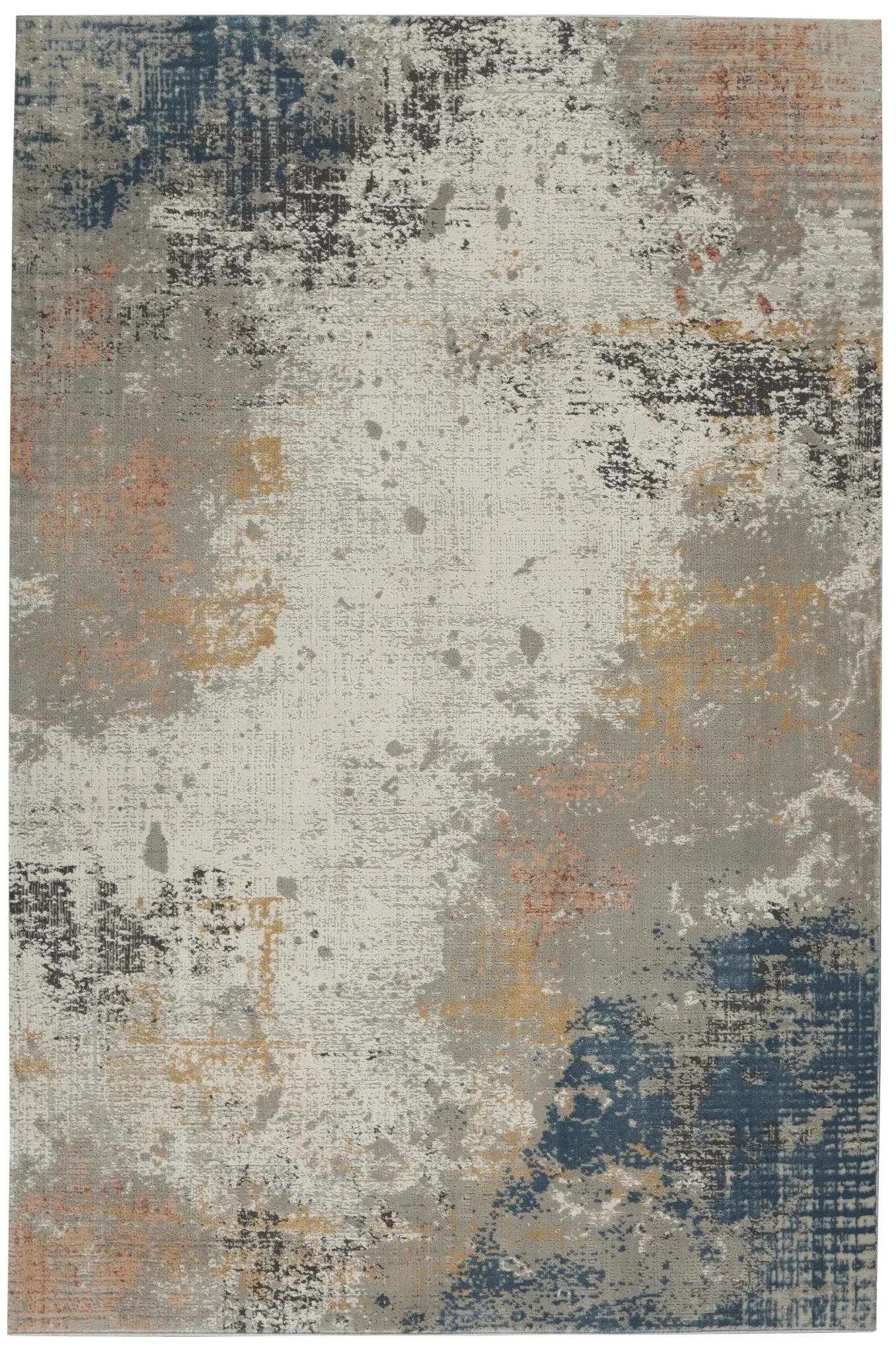 Rustic Textures RUS13 Grey/Blue Rug