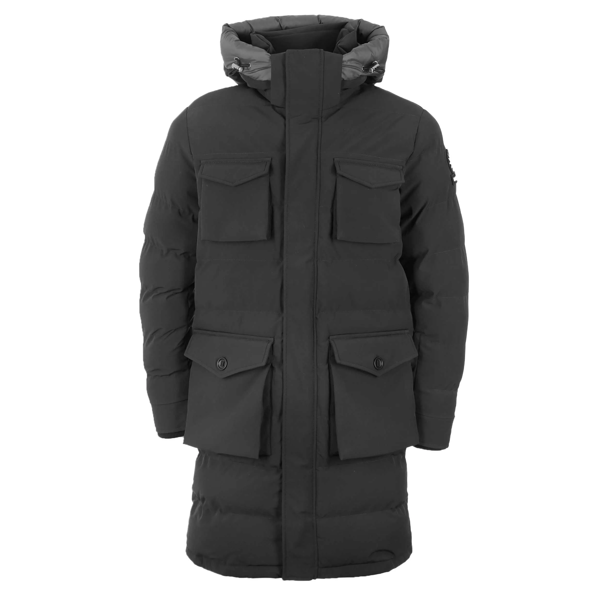 Sandbanks Branksome Long Puffer Jacket in Charcoal